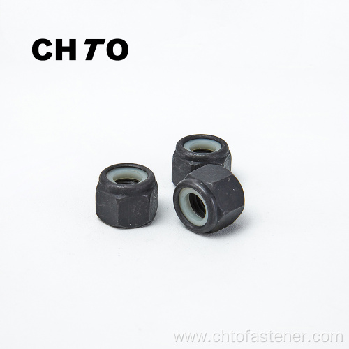 DIN 985 Grade 10 black oxide finish Nylon Insert hexagon nut